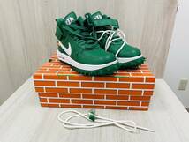 【未使用品】 正規品 Off-White x NIKE ナイキ AIR FORCE 1 MID SP LTHR PINE GREEN パイン グリーン US5 23.5cm オフホワイト ナイキ_画像1