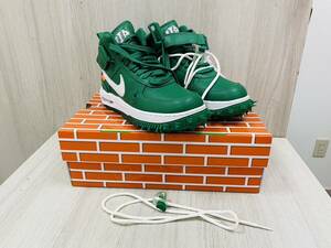 【未使用品】 正規品 Off-White x NIKE ナイキ AIR FORCE 1 MID SP LTHR PINE GREEN パイン グリーン US5 23.5cm オフホワイト ナイキ