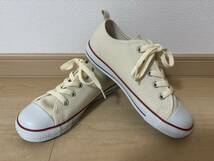 【新品未使用】CONVERSE ALL STAR コンバース オールスター ホワイト ベージュ 22.0cm キッズ チャック付 スニーカー_画像1