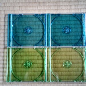 ★ 即決 中古 美品 ★　４枚セット　CD/DVDプラケース　1cmタイプ　青2枚/緑2枚
