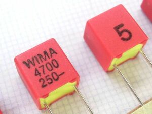 [10個] WIMA 250V 4700pF ±5% FKP2 ★カットテープ品 高音質フィルムコンデンサ