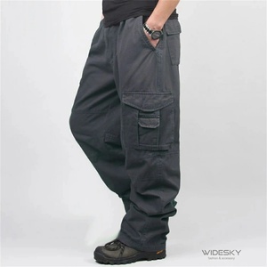 * new goods * men's LWMZ07-2XL size gray cargo pants painter's pants body type cover easy work pants hip-hop baggy pants 