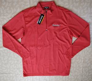  unused goods TaylorMade long sleeve shirt size O half Zip a little lustre red dry speed . light weight thin cloth 