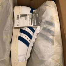 新品未使用 アディダス オリジナル スーパースター ホワイト/ダークロイヤル/チョーク 27cm ADIDAS ORIGINALS SUPERSTAR 80s US9 G61068_画像2