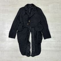 22ss 2022 美品 COMME des GARCONS COMME des GARCONS コムコム コム デ ギャルソン ポリ縮 燕尾 ジャケット BLACK ブラック サイズ XS_画像5