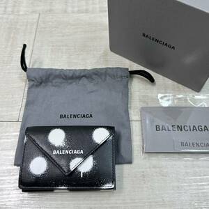 BALENCIAGA バレンシアガ PAPIER MINI ペーパー ミニ 三つ折り 財布 391446 1WVHN 1097 BLACK ブラック