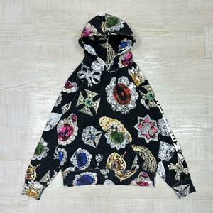 18aw 2018 Supreme シュプリーム Jewels Hooded Sweatshirt ジュエル フーテッド スウェットシャツ 宝石 袖 ロゴ BLACK ブラック 系 size S