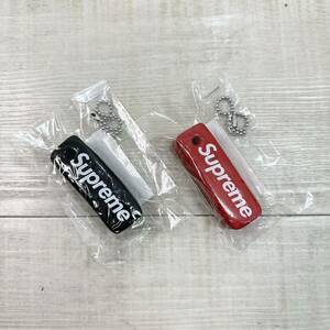 新品 Supreme シュプリーム 2個 セット Floating Keychain Red Black フローティング キーチェーン レッド ブラック ロゴ キーホルダー