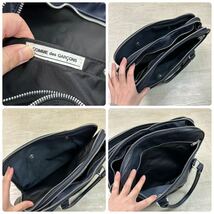 COMME des GARCONS コム デ ギャルソン 直営限定 フェイクレザー ジップ 多数 ビジネス バッグ BAG ネイビー 系_画像10