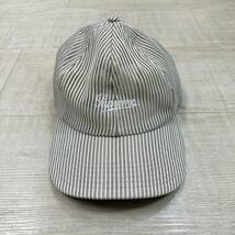 22ss 2022 Supreme Stripe Mesh 6-Panel Cap シュプリーム ストライプ メッシュ ロゴ 刺繍 6パネル キャップ 帽子 サイズ FREE_画像1