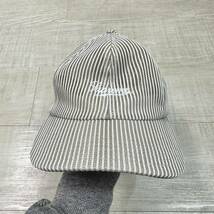 22ss 2022 Supreme Stripe Mesh 6-Panel Cap シュプリーム ストライプ メッシュ ロゴ 刺繍 6パネル キャップ 帽子 サイズ FREE_画像3