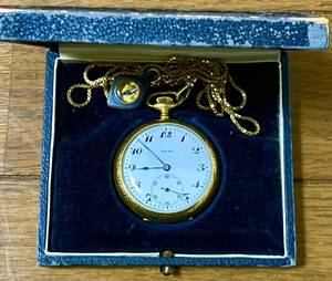 金 色 古い 懐中時計 Luna チェーン 箱付き ジャンク品