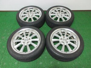 ZC467【送料無料 SALE品】225/45R18 超溝高 夏タイヤ 20年製 ホイールセット 4本 weds MAVERICK 010S LO 激安 クラウン プリウスα リーフ