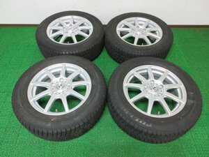 ZD174【送料無料 在庫処分!!】215/60R16 超溝高 9~9.5分山 スタッドレス ホイールセット 4本 美品 ♪ 激安 エスティマ クラウン オデッセイ