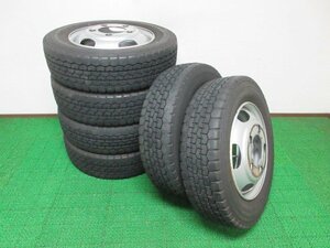 ZM011【送料無料】205/70R17.5 115/113 超溝高 8~8.5分山 ダンロップ 夏タイヤ SP LT21 MIX 20年製 ホイールセット 6本 激安 キャンター 等