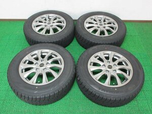 ZL676【送料無料】195/65R15 超溝高 9分山 ヨコハマ スタッドレス iG60 ♪ 21年 アルミ ホイールセット 4本 美品 ♪ 激安 セレナ クラウン