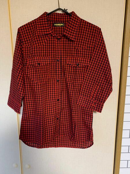 Sonreir / 七分袖チェックシャツ　/ Lサイズ