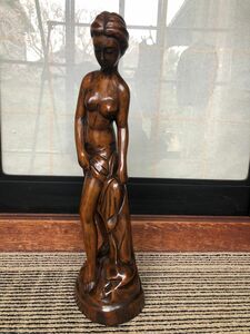 木彫刻オブジェ　裸婦像　ビーナス像　精密彫刻 木彫 立像 置物