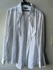 ユニクロ　麻のシャツ　白　長袖　XL　PREMIUM LINEN　ユニクロ