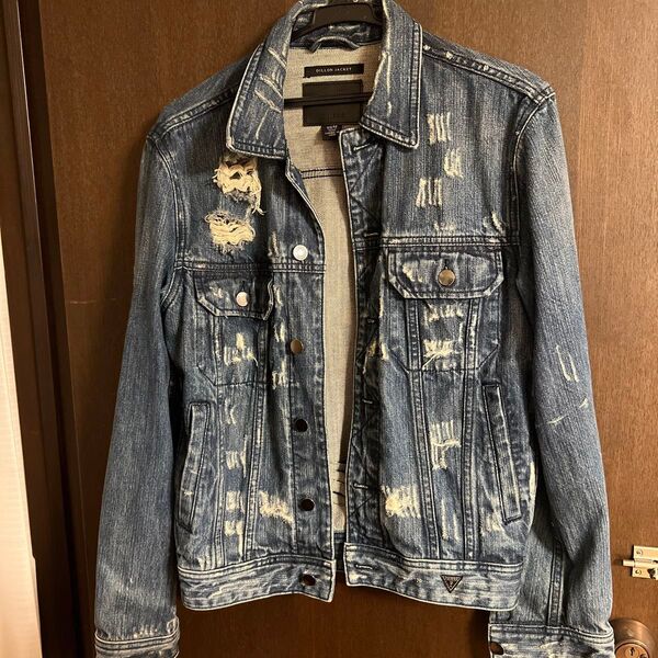 「美品」 GUESS Dillonjacket インディゴダメージ XSサイズ デニムジャケット