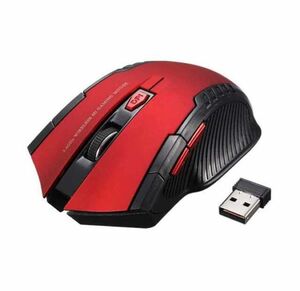 ワイヤレスマウス マウス 2.4Ghzゲームマウス 省電力技術 マウスメモリ内蔵 業務 作業 ゲーム(赤) ゲーミングマウス