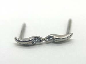 【Pt900】プラチナ　ダイヤモンド 0.02ct×2　ピアス