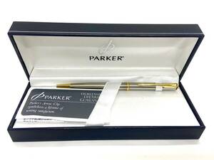 【PARKER】パーカー　ボールペン　シルバー×ゴールド　文字彫刻有り