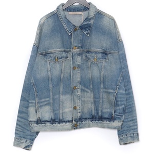 ESSENTIALS Denim Trucker Jacket Sサイズ インディゴブルー エッセンシャルズ ウォッシュ加工デニムトラッカージャケット gジャン