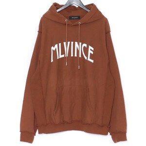 MLVINCE ロゴプリントスウェットパーカー XLサイズ ブラウン メルヴィンス フーディー sweat hoodie