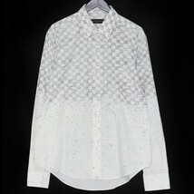 LOUIS VUITTON ダミエスプレッドロングスリーブシャツ Lサイズ ホワイト RM222M NF4 HNS02W ルイヴィトン 長袖_画像1