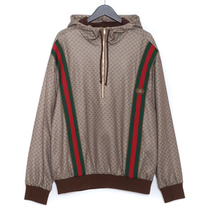 GUCCI MINI GG JERSEY HOODED SWEATSHIRT ブラウン Mサイズ 655153 XJDFB 2100 グッチ スウェットシャツ パーカー