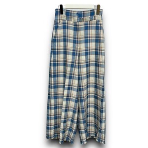 WIND AND SEA × AMERI CHECK PANTS チェックパンツ Mサイズ ブルー ベージュ 02120830670 ウィンダンシー アメリ