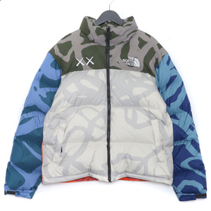 THE NORTH FACE × KAWS 21AW Retro 1996 Nuptse Jacket Lサイズ マルチカラー ザノースフェイス × カウズ ヌプシジャケット ダウン