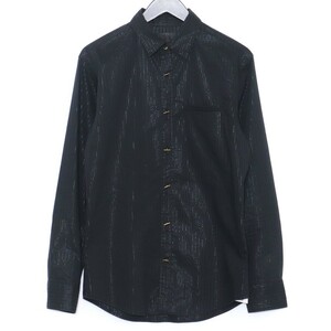 CRUCE&CO. 銀糸 ストライプシャツ Mサイズ ブラック CC14SS-SH6 クルーチェアンドコー Stripe Shirt