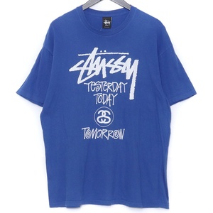 STUSSY ワールドツアーTシャツ Lサイズ ブルー ステューシー world tour tee 半袖カットソー