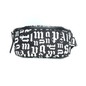 PALM ANGELS BROKEN LOGO MONOGRAM BELT BAG PMNO001R21FAB001 パームエンジェルス ブロークンロゴモノグラムウエストバッグ ブラック