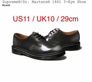 新品 Supreme Dr Martens 1461 3-Eye Shoe US11 black / シュプリーム ドクター マーチン 3アイホールシューズ 29cm Black 黒 24SS 即納