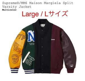 新品 Supreme MM6 Maison Margiela Split Varsity Jacket Large シュプリーム マルジェラ バーシティ ジャケット ポスター付 送料無料 即納