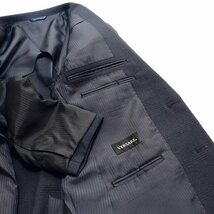 超特価 メンズ 新品 濃紺ネイビー杢 グレンチェック織柄 2つボタン ビジネス スーツ やや細め型 レギュラーモデル AB6_画像6