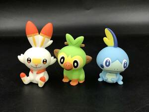 ER0328-12◆ポケモン ヒバニー サルノリ メッソン 3体セット 御三家 フィギュア 人形 ポケットモンスター