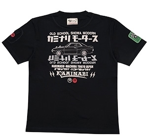 カミナリ雷/ダルマセリカ/Tシャツ/黒/S/kmt-181/エフ商会/テッドマン/カミナリモータース