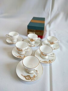 Elegant コーヒーカップ デミタスカップ 未使用 ミニタイプ ミニ 当時物 コレクション Napco Hand Painted カップ& ソーサー 陶器(03148