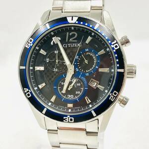 D008-I39-3202 CITIZEN シチズン H500-S061083 クロノグラフ ECO-DRIVE エコドライブ ソーラー デイト 腕時計 メンズ 付属品あり ①