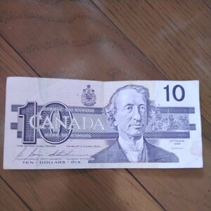 カナダ紙幣　10ドル札　CANADA Dollars　紙幣