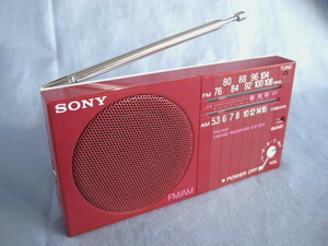 SONY ソニー ICF-S15 赤 ワイドFM ラジオ 昭和トランジスタラジオ 1984 レトロ コンパクトラジオ 飾り物