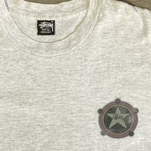 稀少★80s USA製 OLD STUSSY ビンテージ Tシャツ 旧黒タグ アメリカ製 オールドステューシー 大きめサイズ L グレー 杢灰_画像2