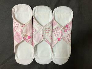 L size 3 sheets waterproof cloth * suction body go in vertical 28× width 21cm fabric napkin hand made underwear cloth Heart 