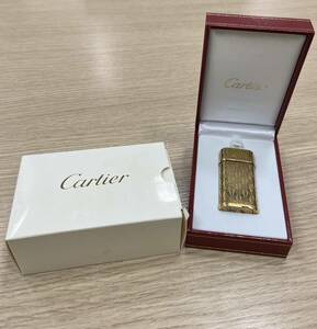 ♯19692　Cartier カルティエ Cドゥカルティエ C2モチーフ ゴールドカラー ガスライター　火花確認済み　箱あり