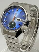 1円〜 SEIKO セイコー スピードタイマー 自動巻 メンズ腕時計 クロノグラフ 文字盤 ブルー 6139-8040_画像1
