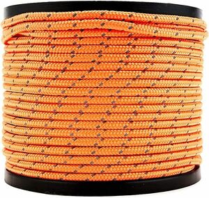 Soomloom tent for rope reflection material attaching total length 50m rope diameter 4.( orange )